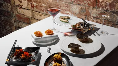 A range of Asian dishes at Lee Ho Fook restaurant in Melbourne, Victoria