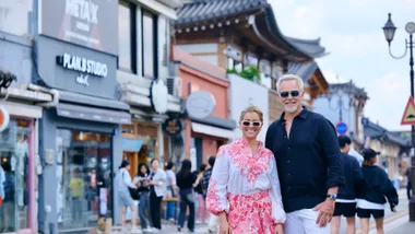 Holly Kingston and Cameron Daddo in Osaka.