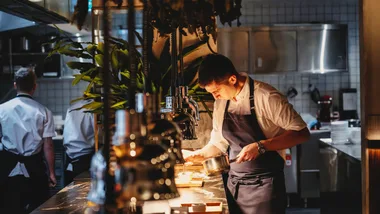 The kitchen at St Peter at the Grand National, Sydney NSW.