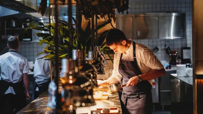 The kitchen at St Peter at the Grand National, Sydney NSW.