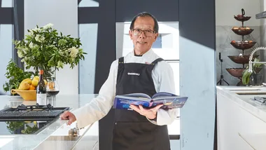 Chef and cooking school host Tony Tan in the kitchen.