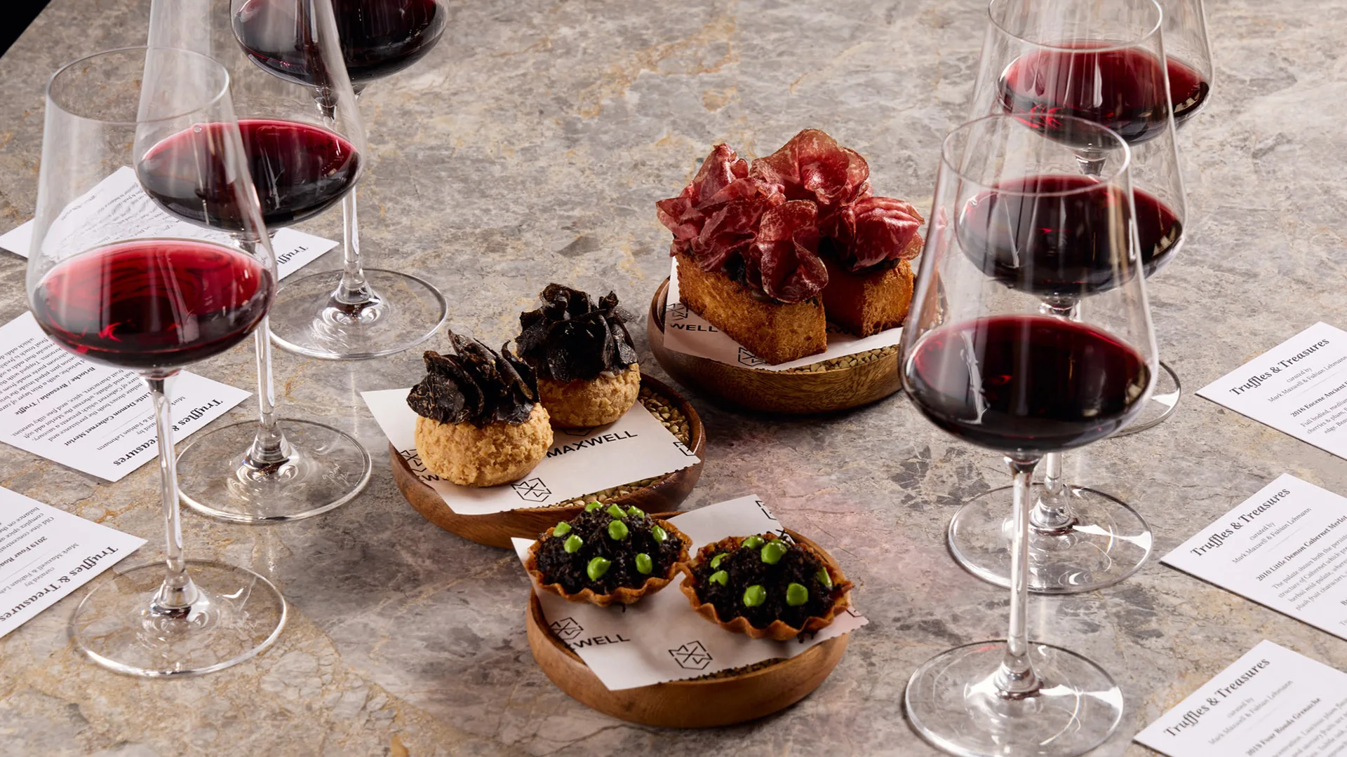 An array of snacks at Maxwell wines, one of McLaren Vale's best wineries