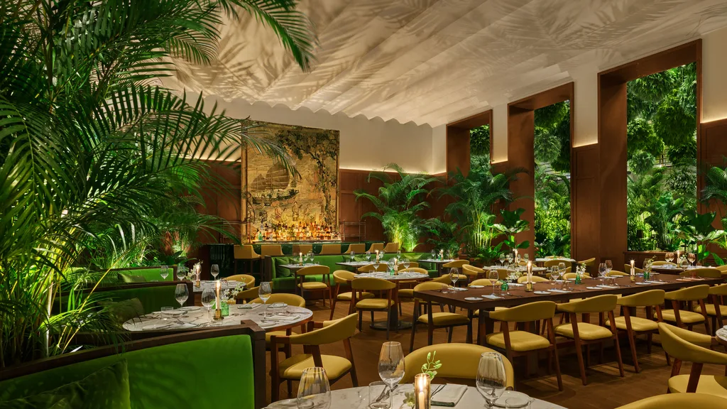 The dining room at FYSH in Singapore's Edition hotel