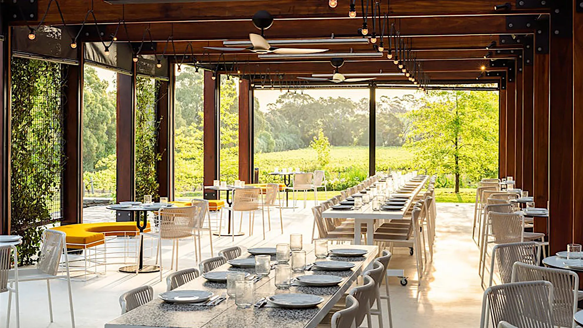 Mitolo's dining room overlooking the stunning McLaren Vale winery