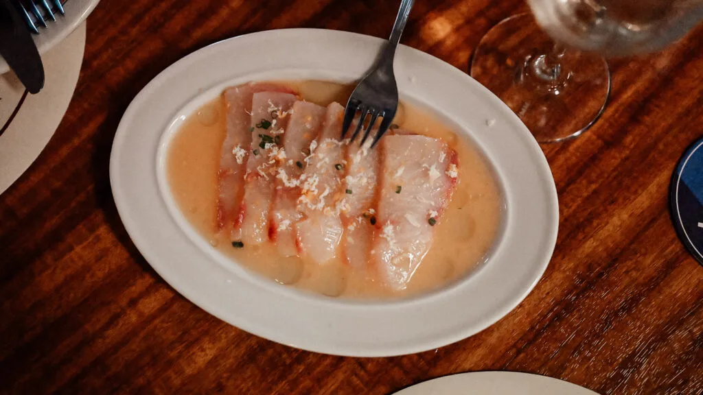 fish of the day crudo at The Waterloo Inn