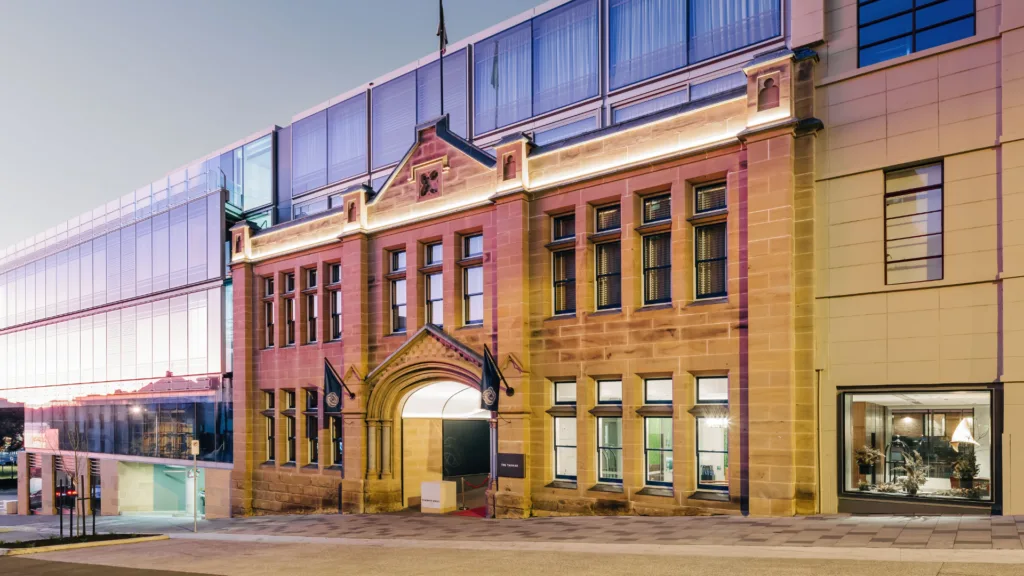 The exteriors of The Tasman in Hobart, number 49 of the World's 50 Best Hotels