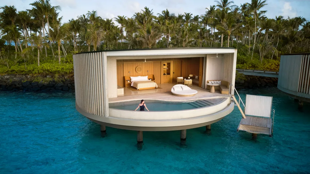 An overwater villa at The Ritz-Carlton Maldives.