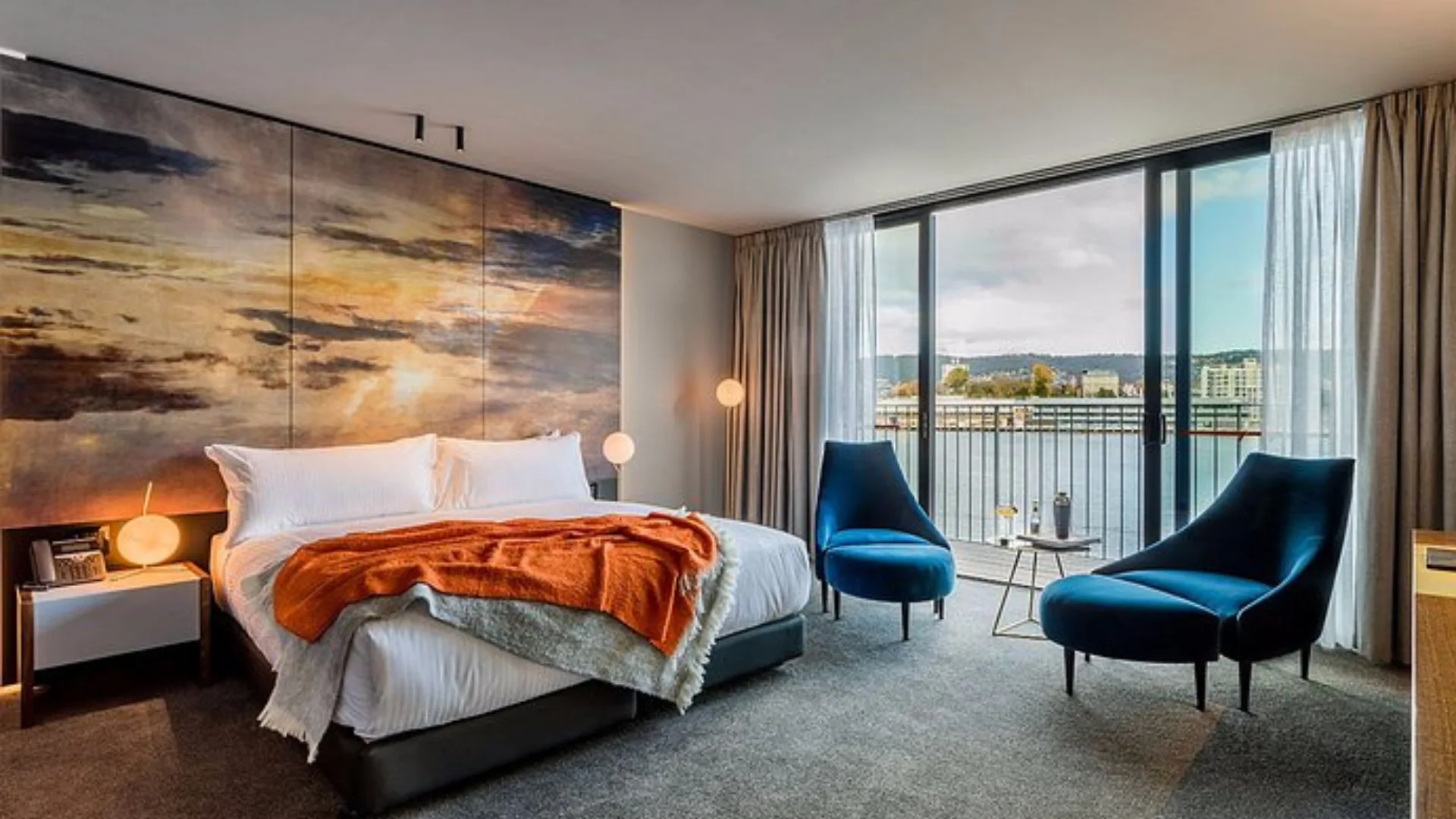 A bedroom at MACq 01 hotel in Hobart