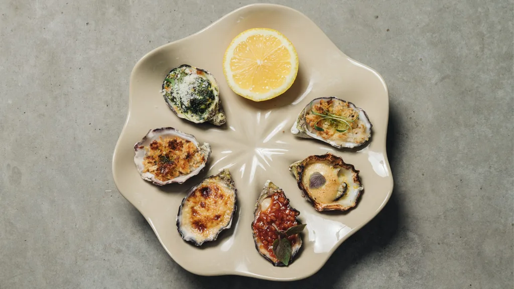 Oysters at Byron Bay Oyster Bar including kilpatrick, mornay and with mignonette