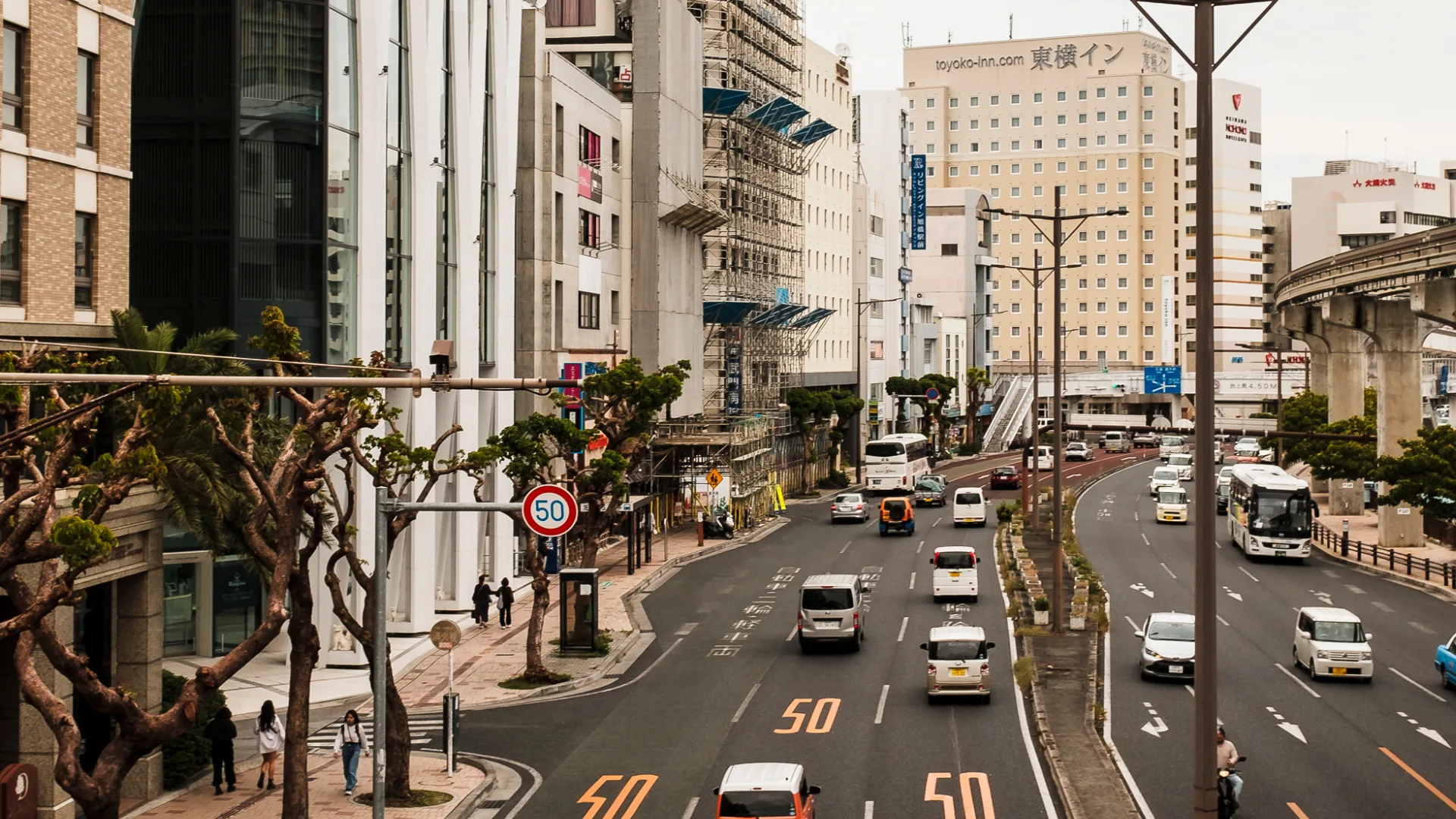 The streets of Naha in Okinawa Japan