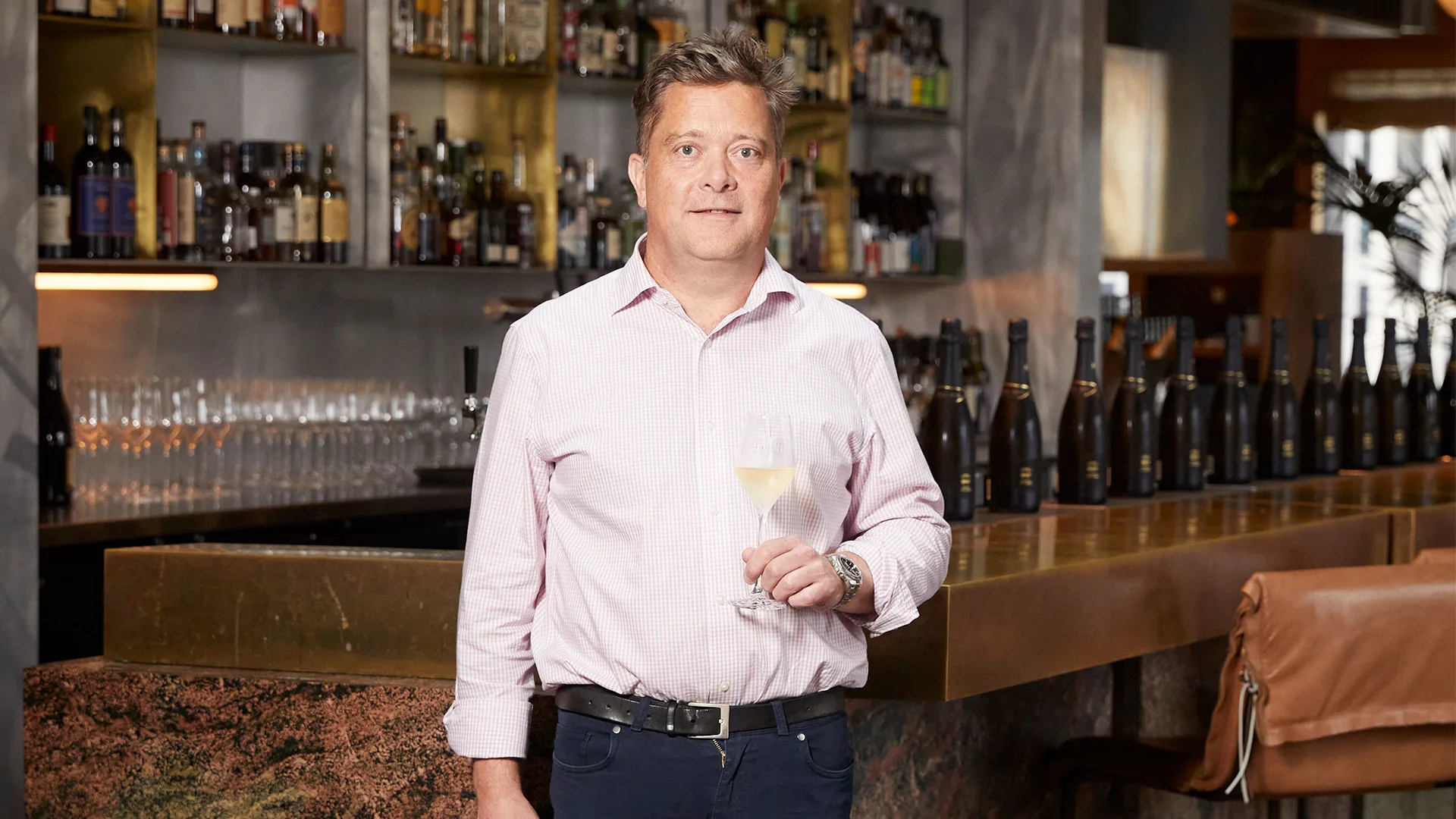 Dan Buckle, Chandon's winemaking director with a glass of sparkling wine