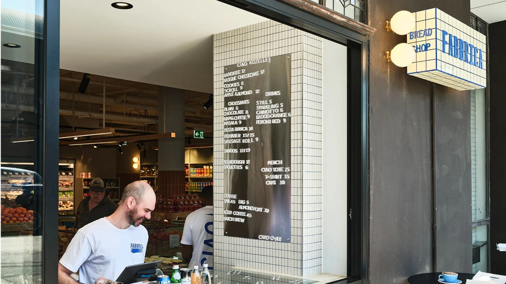 Fabbrica Bread Shop takeaway window. 