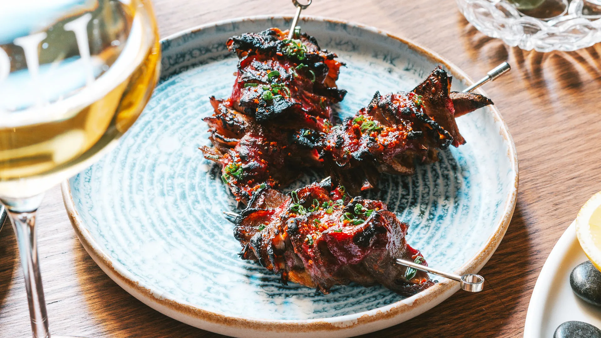 Ox tongue skewers at Reed House
