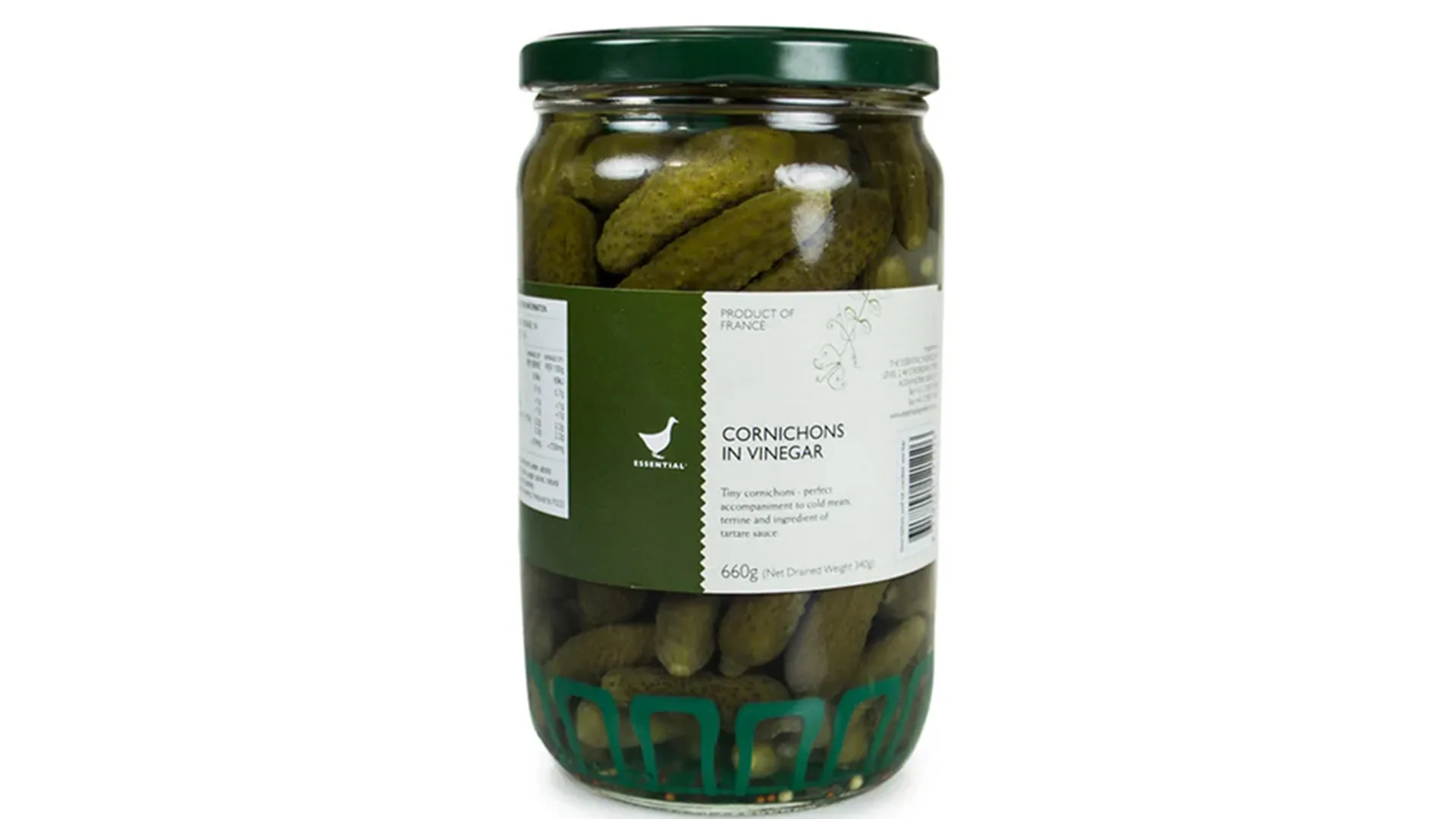 The Essential Ingredient cornichons in vinegar