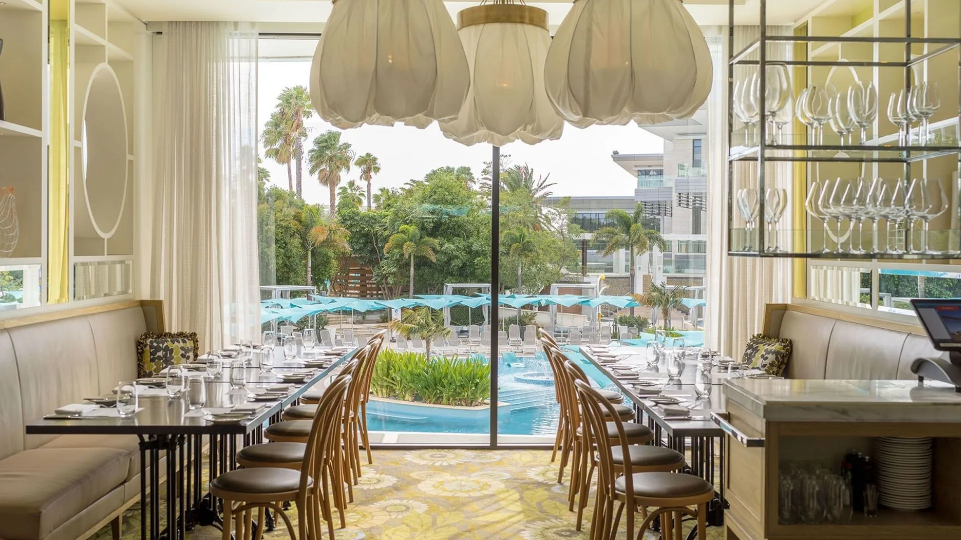 The view from the dining room at Bistro Guillaume.