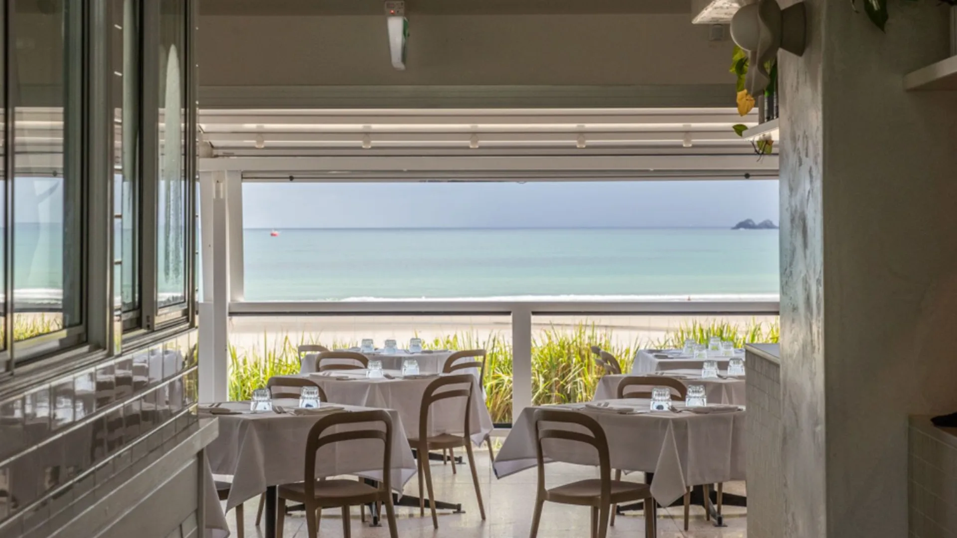 The interiors looking out onto the ocean at Beach Byron Bay