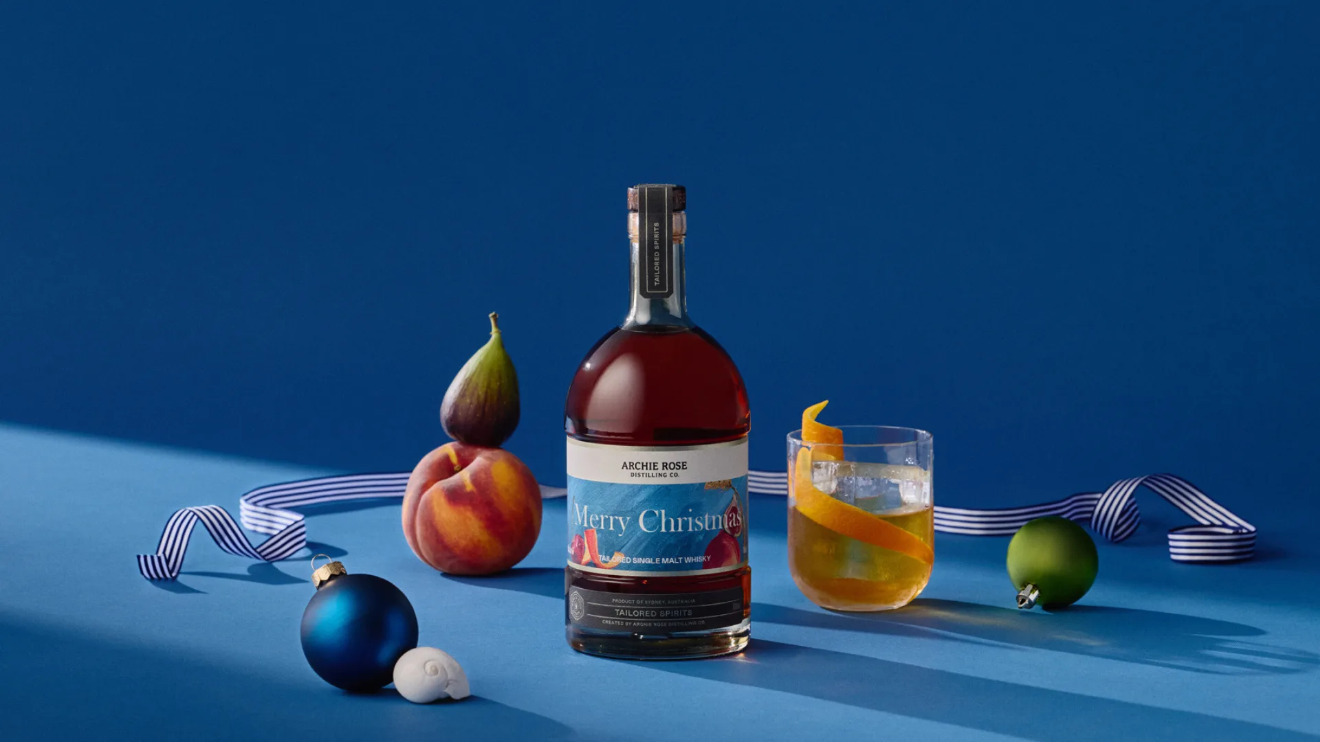 The Archie Rose tailored whisky featuring merry Christmas label
