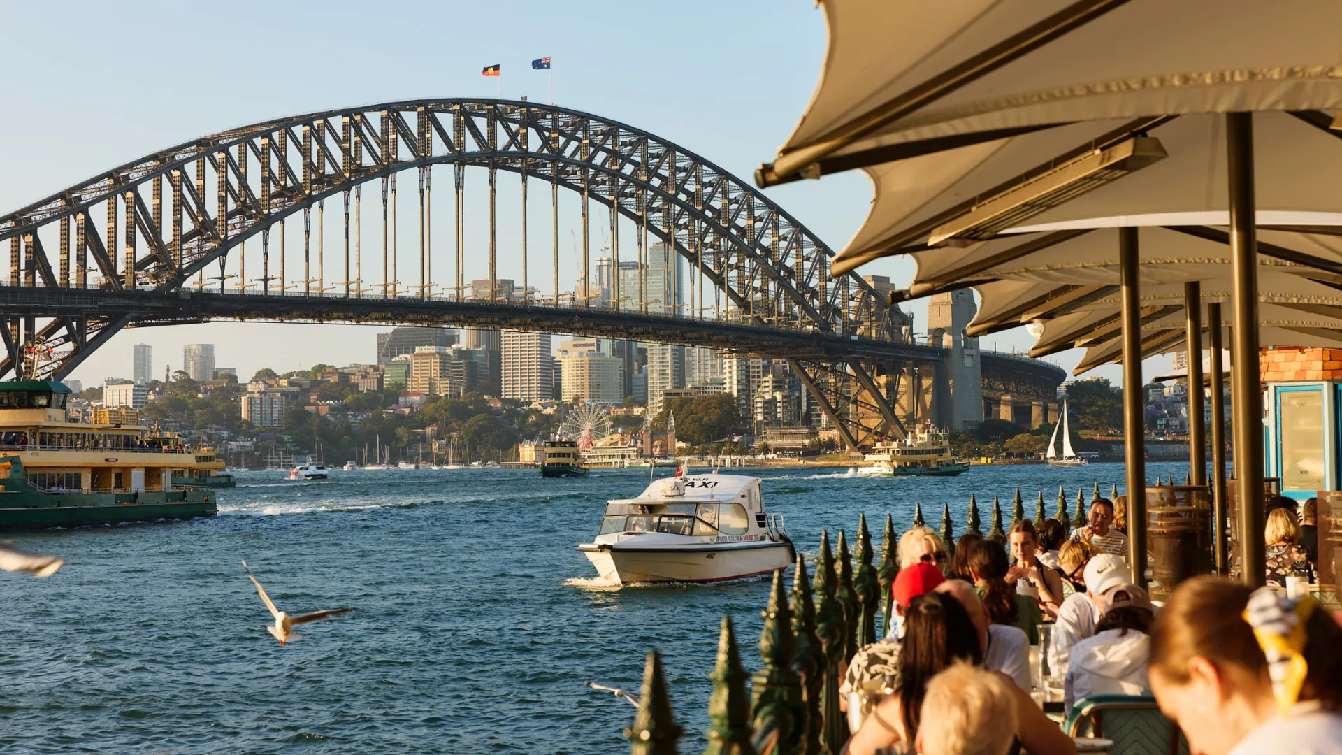 The views of the harbour from Whalebridge on Circular Quay