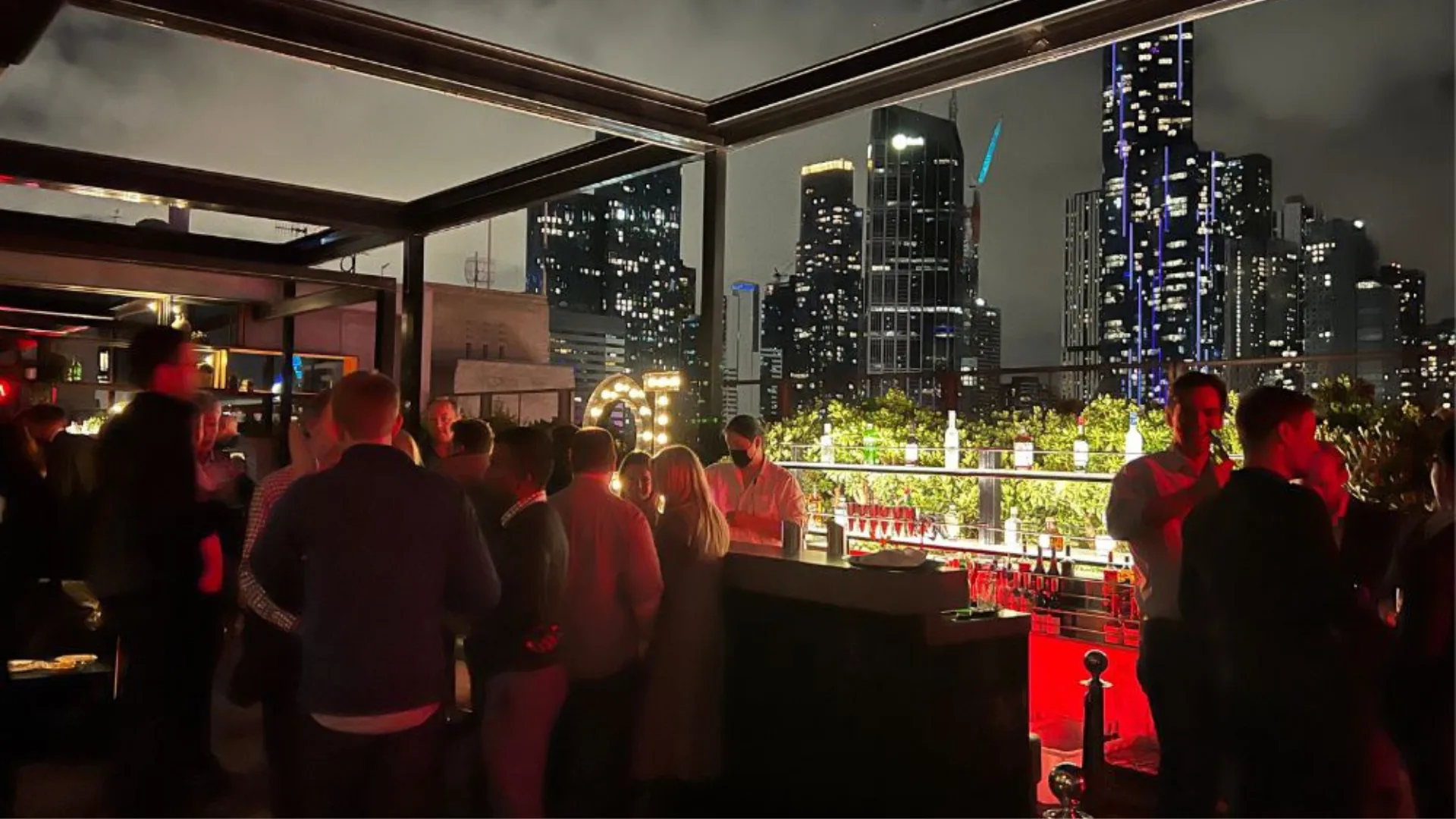 The bar at QT Rooftop