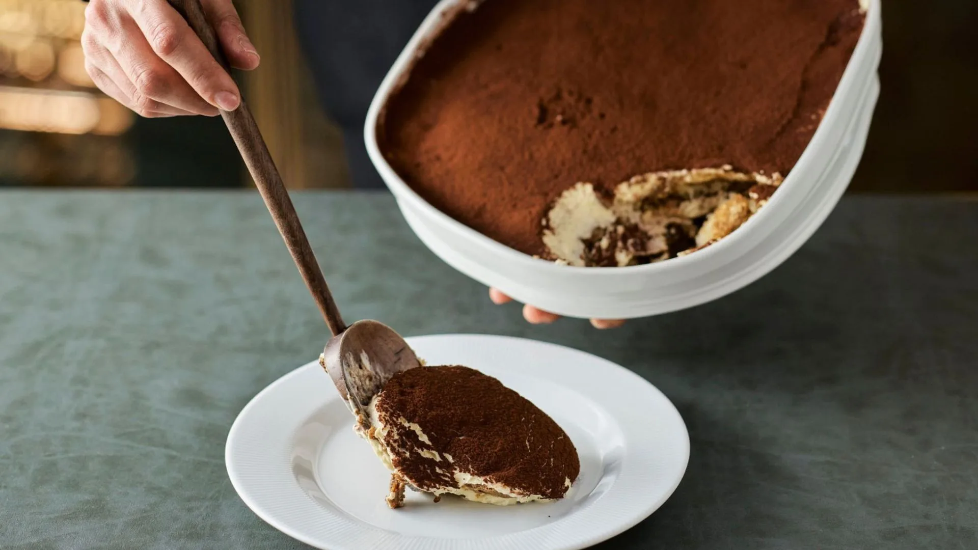 Tiramisù being scooped at a'Mare.