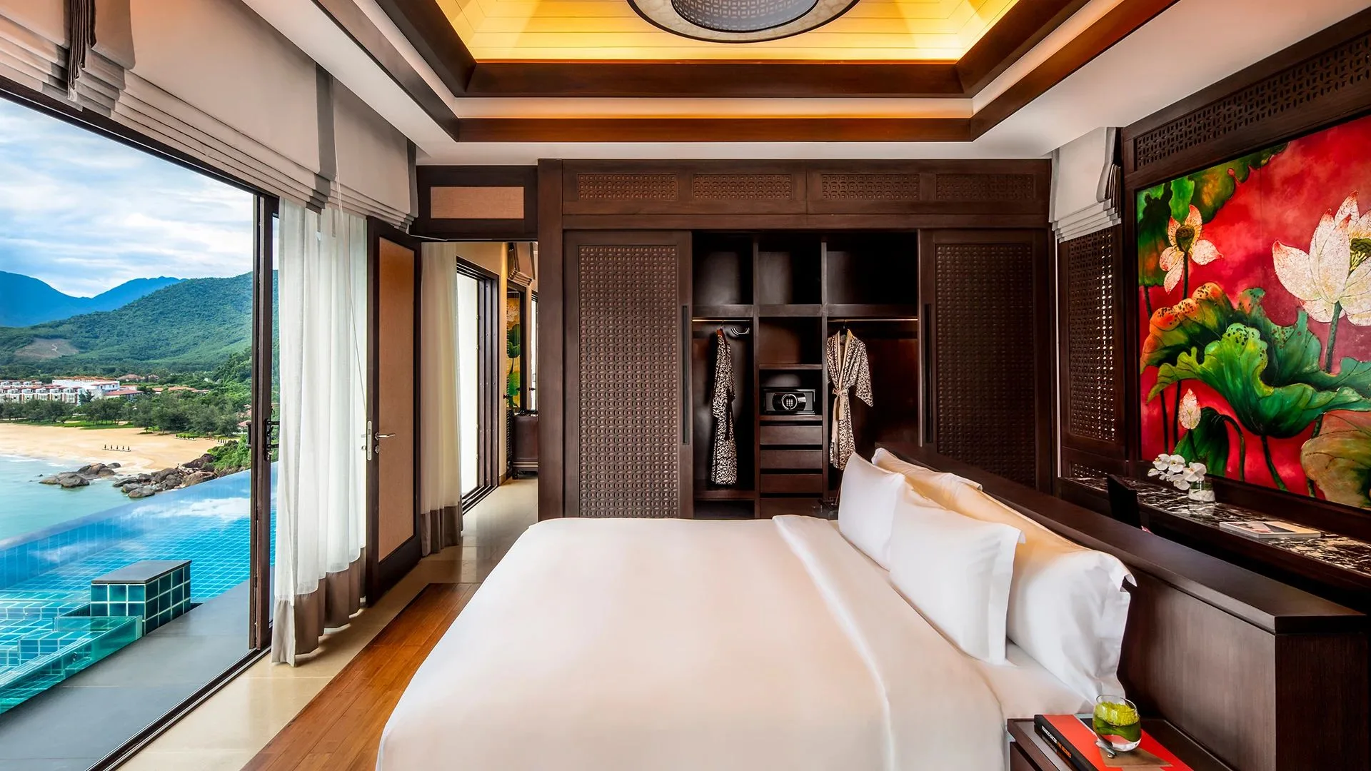room looking out onto the ocean at banyan tree, danang