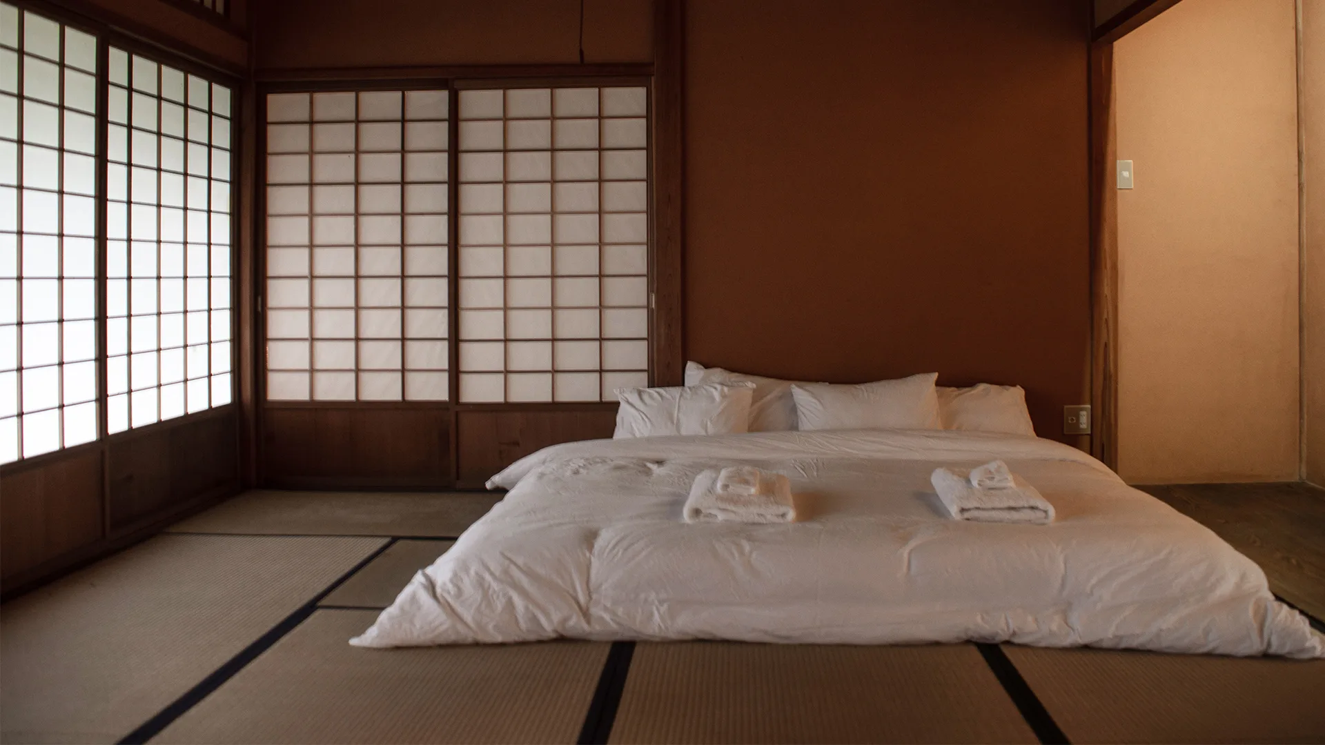One of the Japanese tatami rooms at AIR Myoko, in Japan ski resort Myoko Kogen