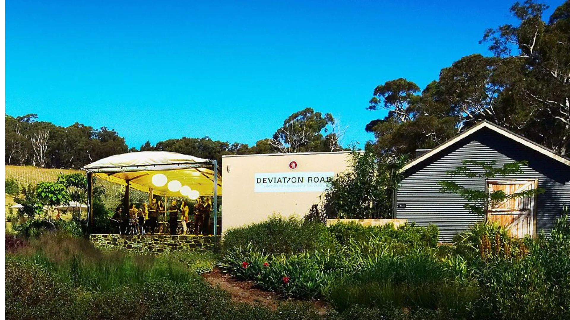 The facade of the Deviation Road Cellar Door in Adelaide Hills
