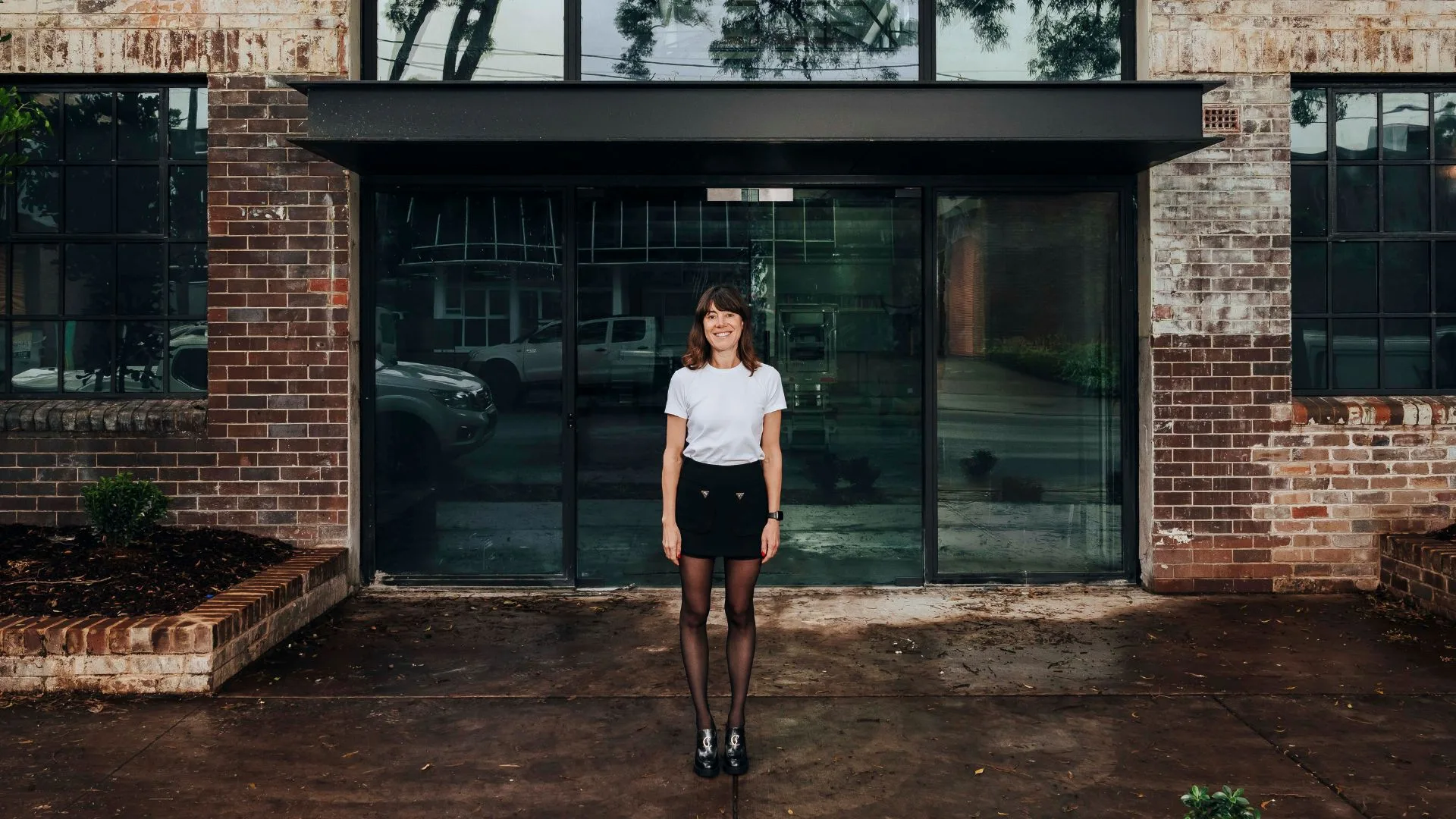 Lune Croissanterie owner Kate Reid outside Lune's new Rosebery site in Sydney