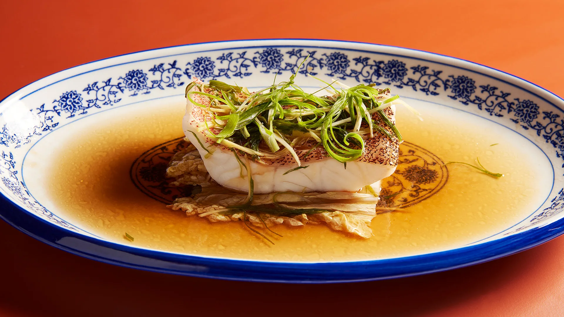 Steamed coral trout with ginger and shallot at Song Bird in Double Bay