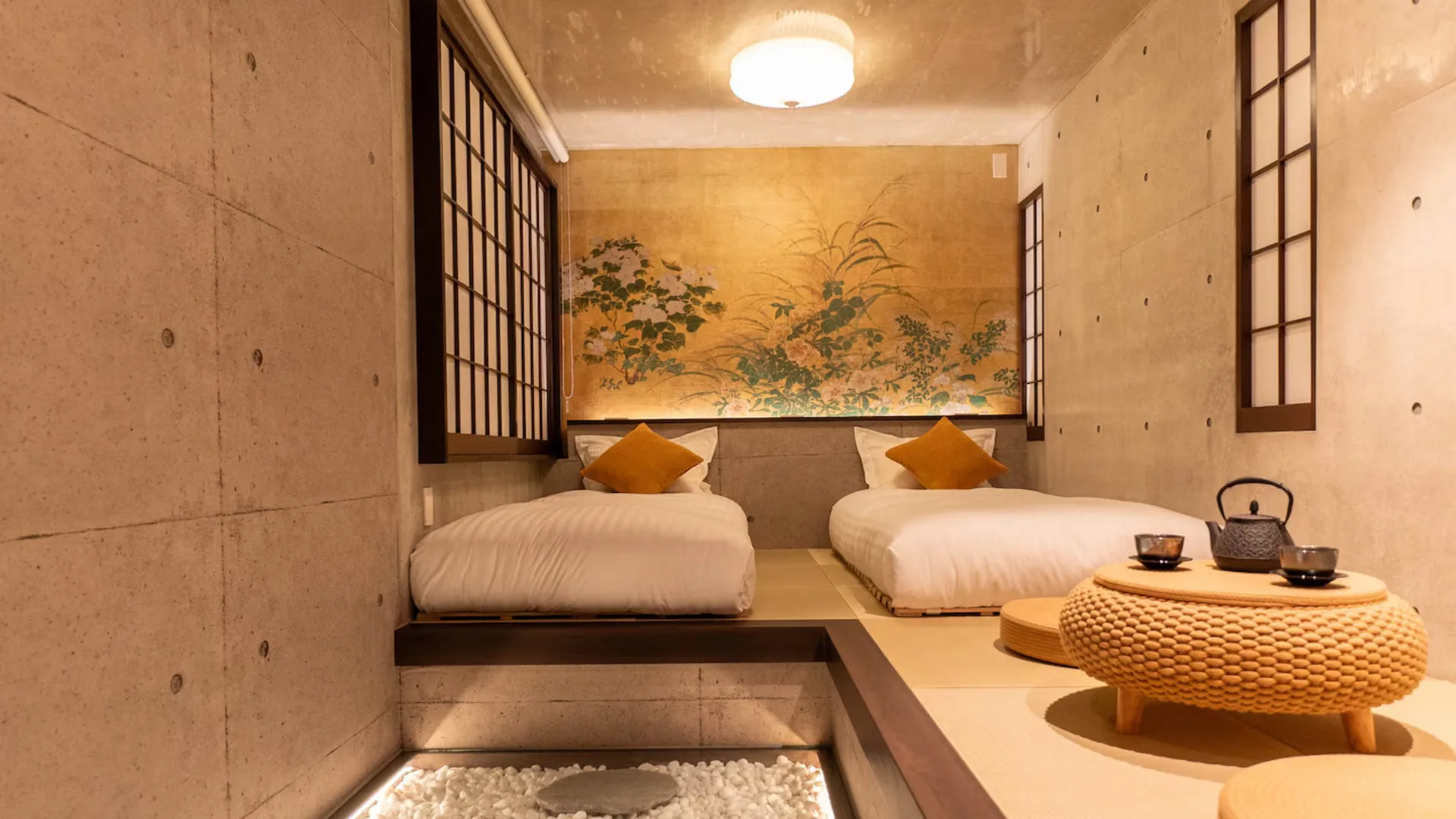 This Airbnb in Tokyo's Shinjuku ward has traditional features and a private rooftop.