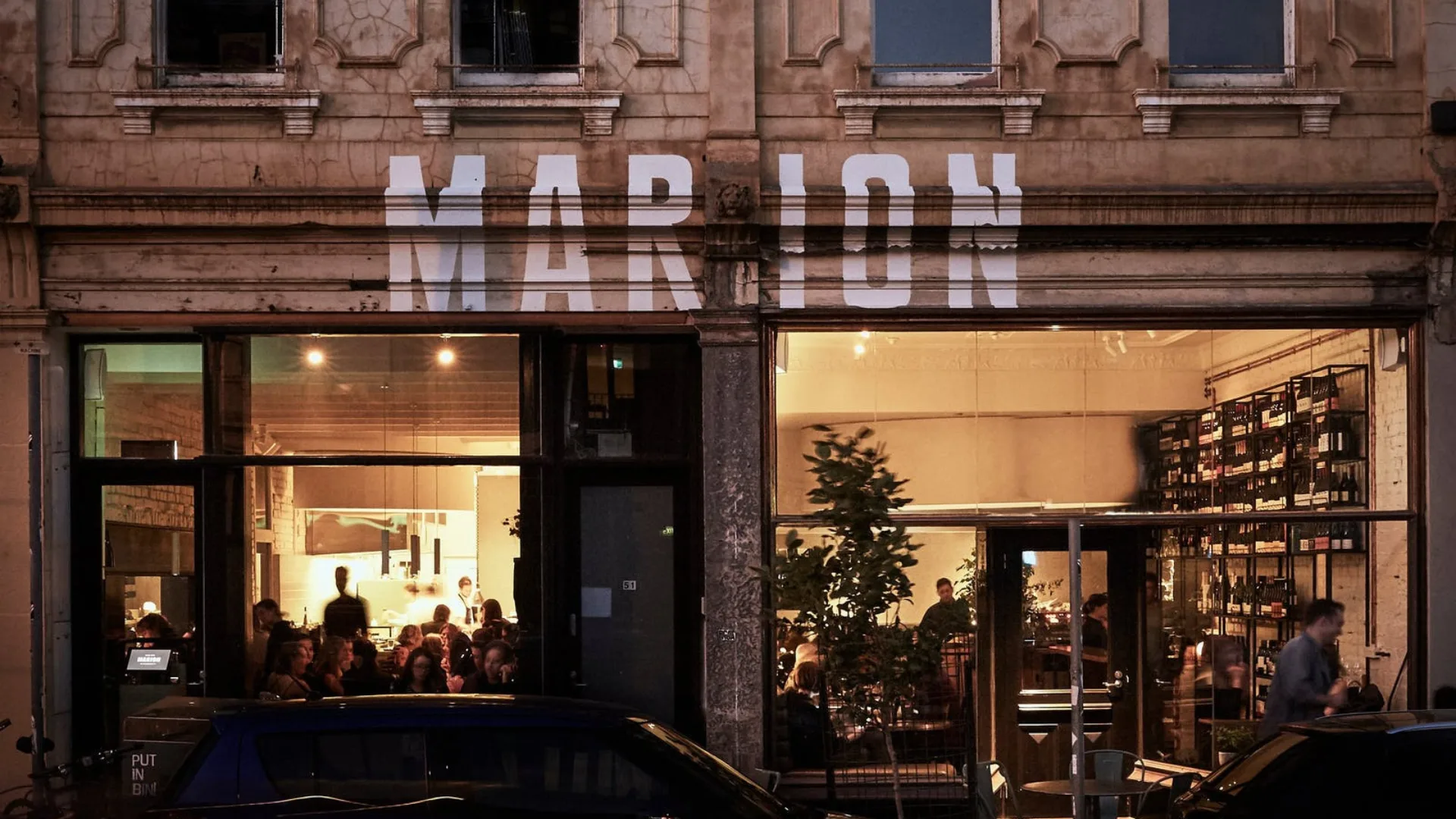 The facade of Marion Wine Bar in Fizroy, one of our romantic restaurants Melbourne