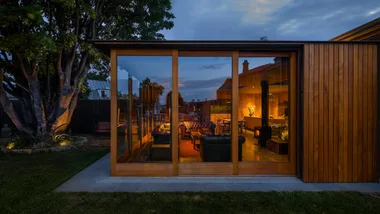 Exterior of a luxury boutique cottage in Battery Point, Hobart.