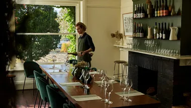 The dining room interior at Ondeen restaurant, South Australia