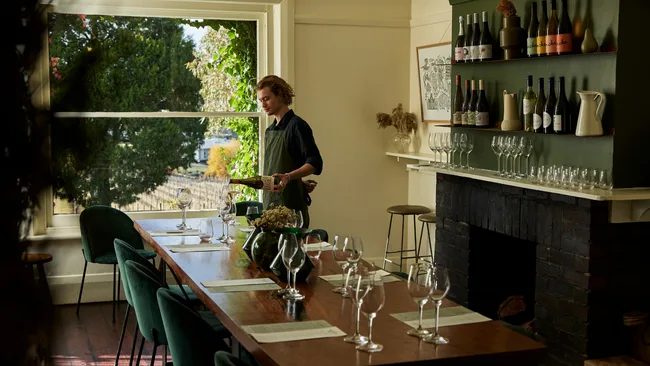 The dining room interior at Ondeen restaurant, South Australia