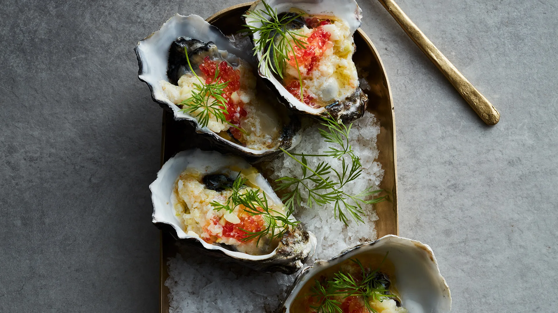 Sustainable seafood: local oysters with fennel and finger-lime