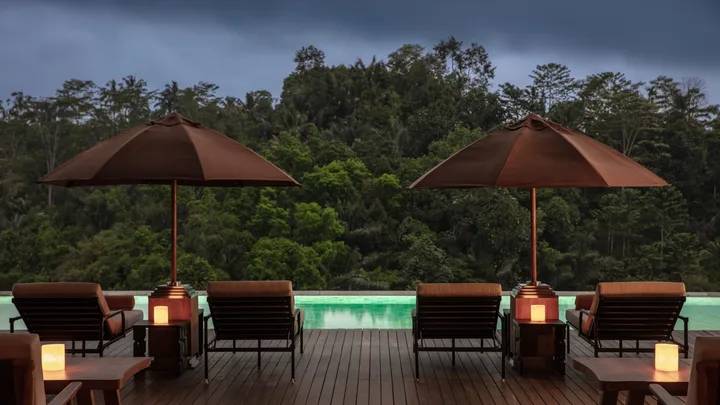 Sulang Bar at Anantara Ubud at dusk