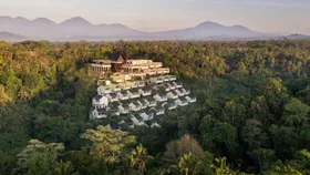 Anantara Ubud Bali Resort surrounded by lush jungle and mountains