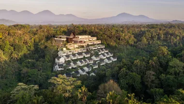 Anantara Ubud Bali Resort surrounded by lush jungle and mountains