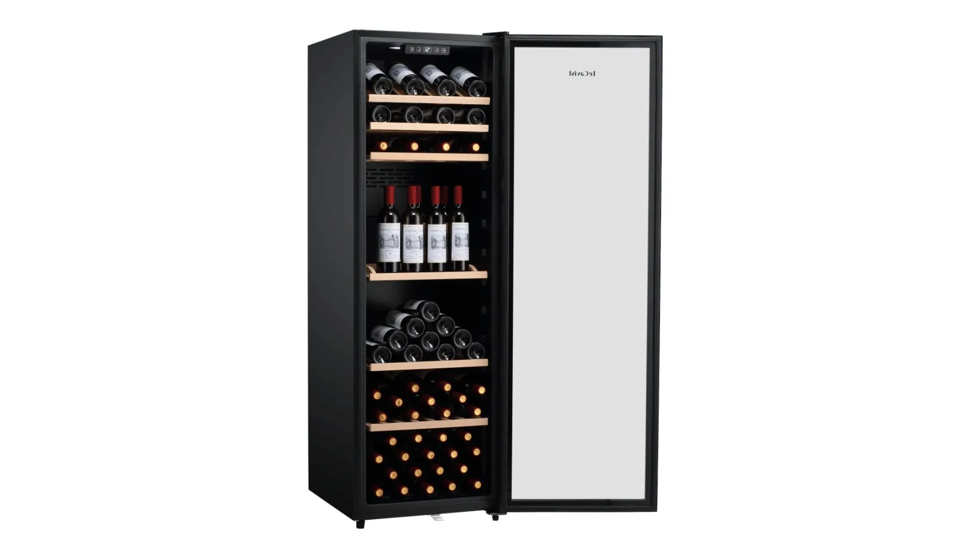 LECAVIST Wine Cabinet - 168 Bottle - Single Zone - Freestanding - Black (LEK168PV)