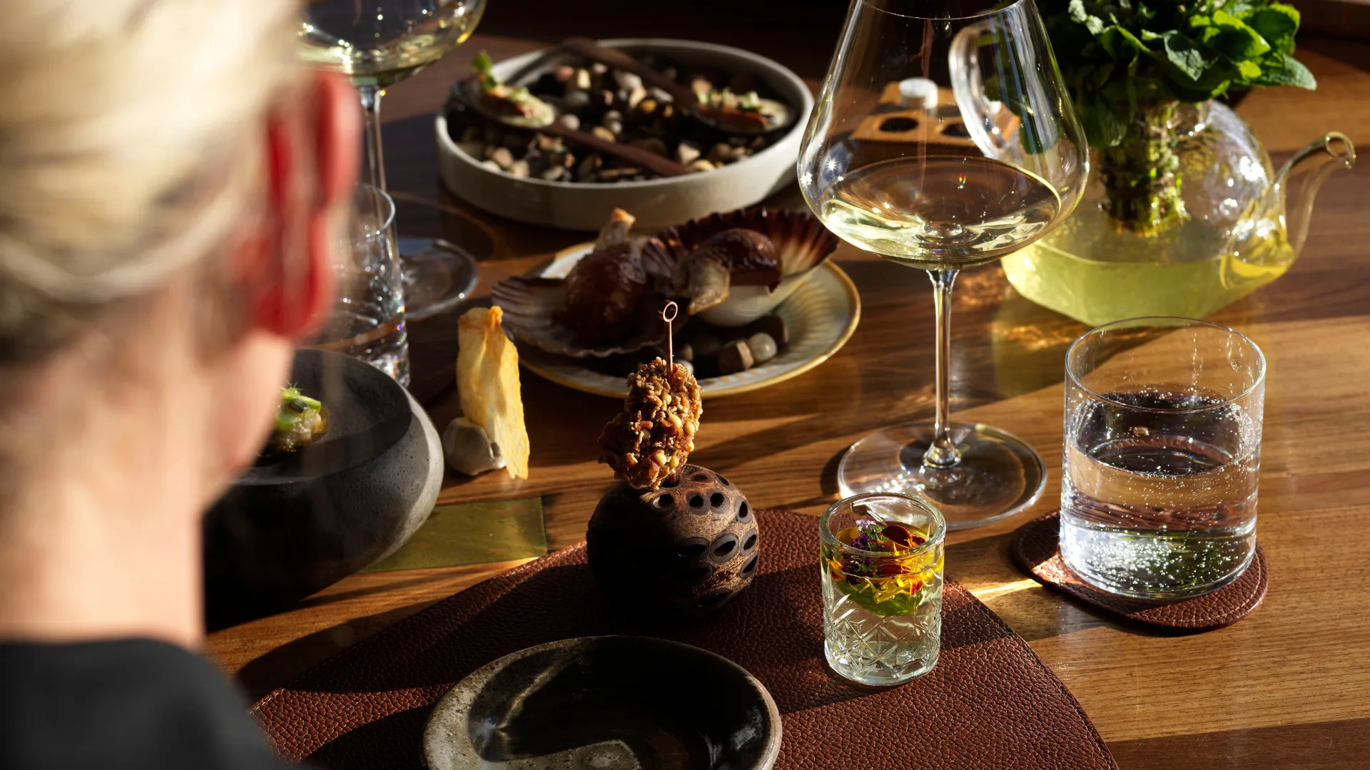 A table loaded with food at Magill Estate Restaurant
