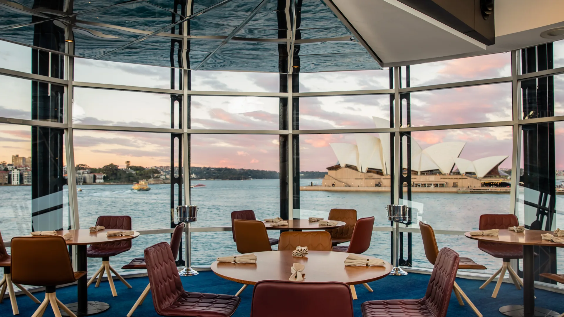 The dining room overlooking the Sydney Opera House at Quay, open this Easter weekend