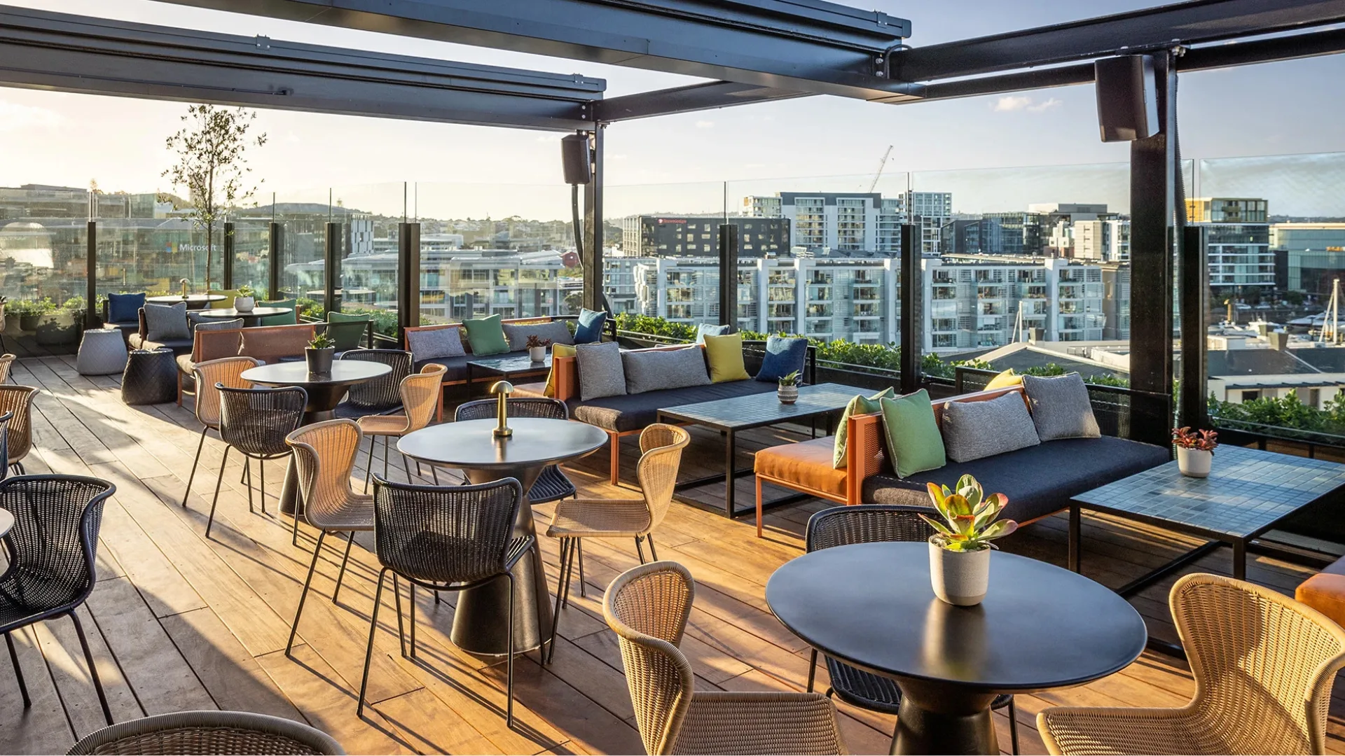 Rooftop bar with views at QT Auckland