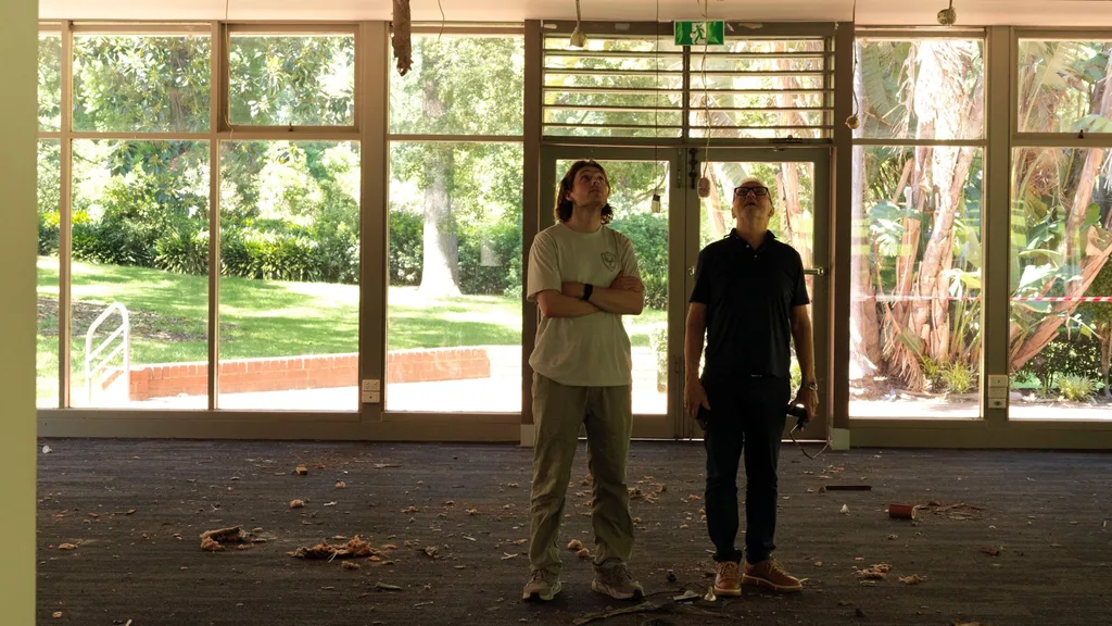 Hugh Allen and architect John Wardle at the Yiaga site.