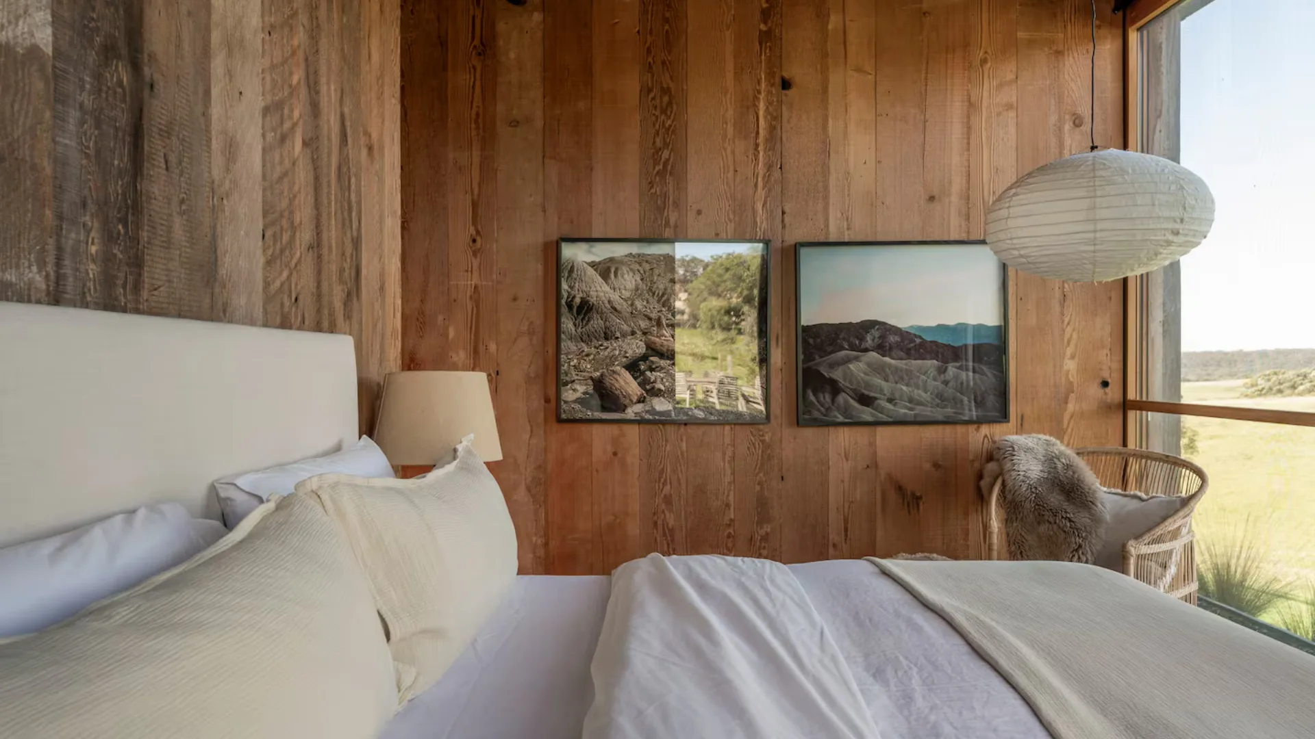 The Wensley is a bespoke recycled timber house set on rolling hills of 80 acres