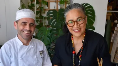 Chef Ali Snoubar and Kylie Kwong at Al Shami restaurant Western Sydney