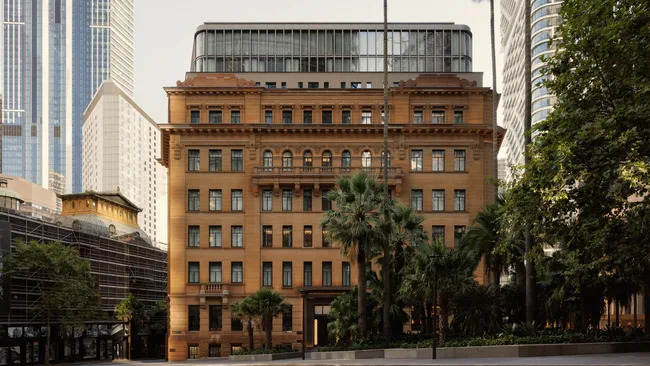 The elegant sandstone exterior of Capella Sydney, NSW.