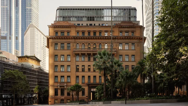 The elegant sandstone exterior of Capella Sydney, NSW.