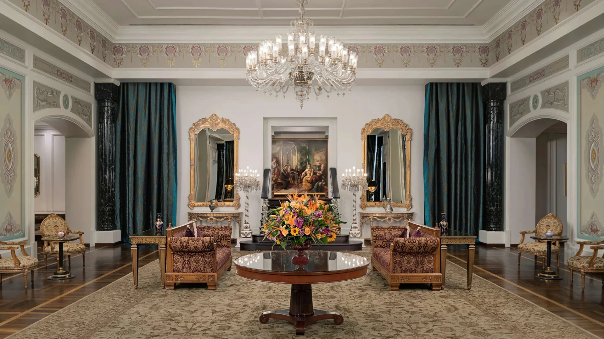 Interiors of Çırağan Palace Hotel Kempinski, Istanbul, Turkey