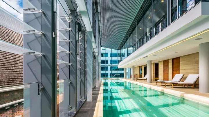The indoor pool at Como The Treasury, Perth.