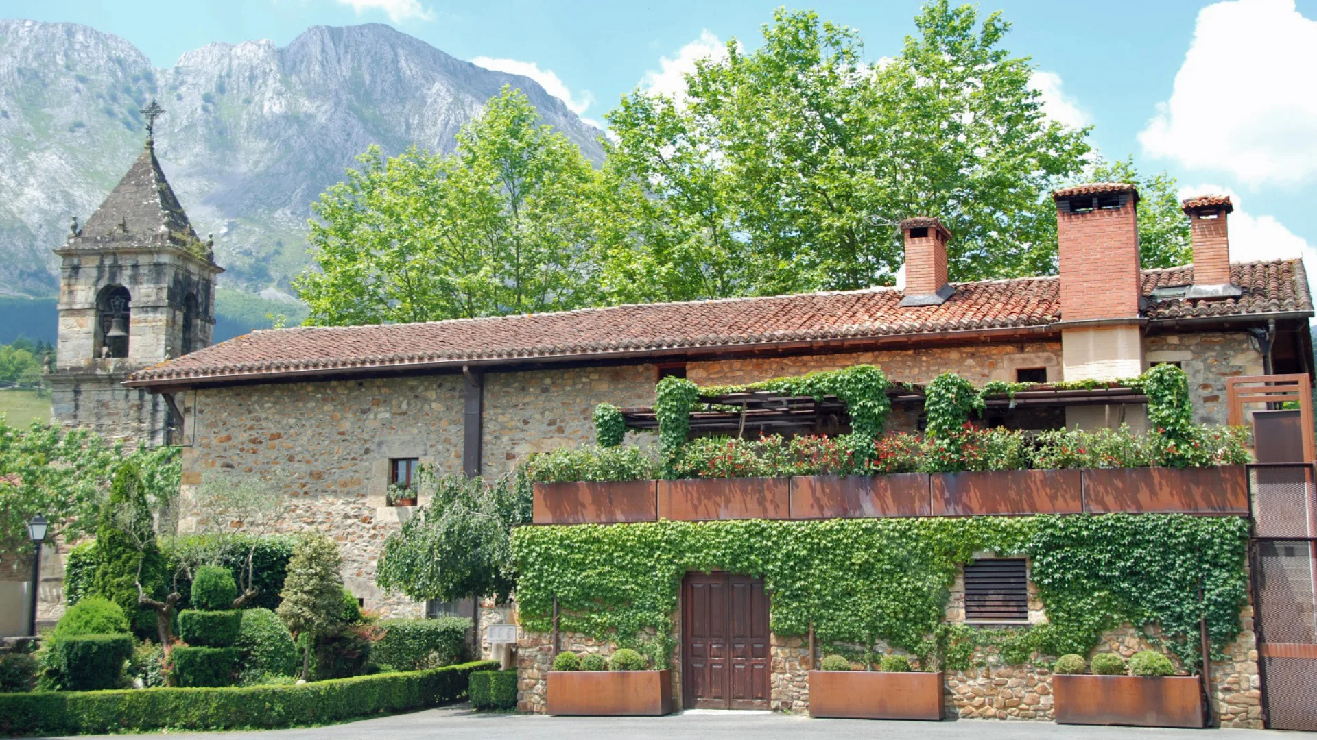 The facade of Asador Etxebarri.